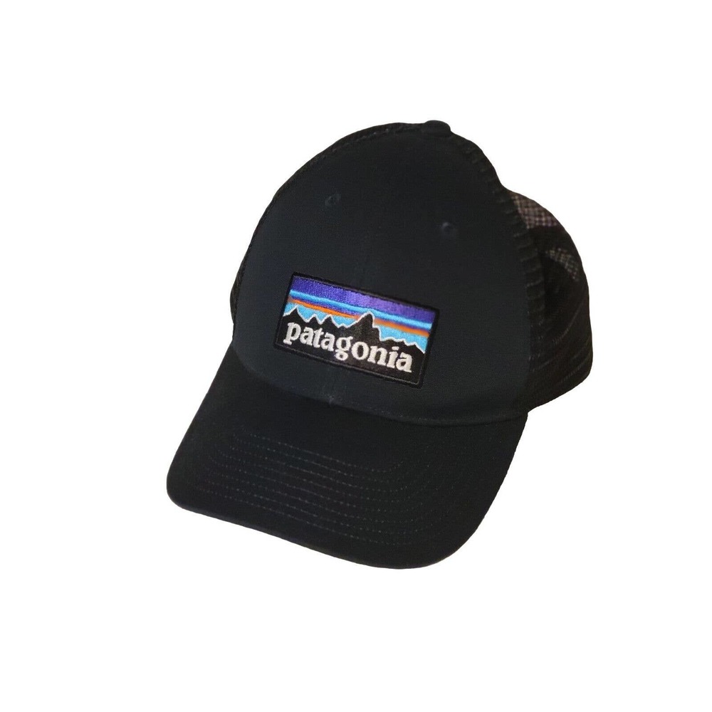 Patagonia P-6 Logo Trucker Hat Navy Blue Snapback Adjustable Logo Mesh